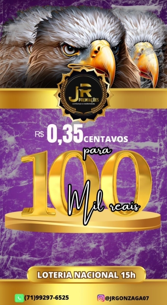 SORTEIO LOTERIA NACIONAL- R$0,35 PARA R$100MIL EM PRÊMIOS - Prazo de 30 Minutos Para Reservas!!