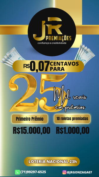 RAPIDINHA DO JR LOTERIA NACIONAL AS 23:00HORAS