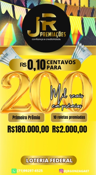 RAPIDINHA DO JR LOTERIA FEDERAL  AS 19:00HORAS