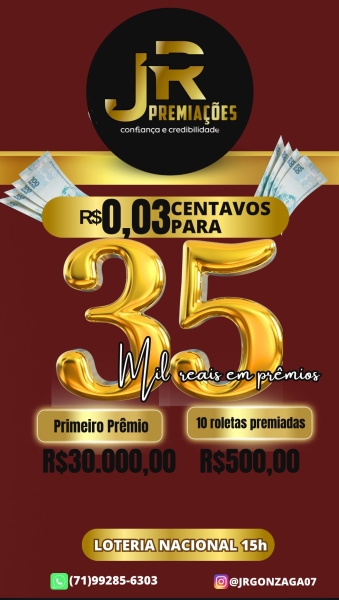 RAPIDINHA DO JR LOTERIA NACIONAL  AS 15:00HORAS
